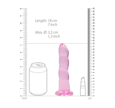 Różowe żelowe silikonowe dildo z przyssawką 18 cm